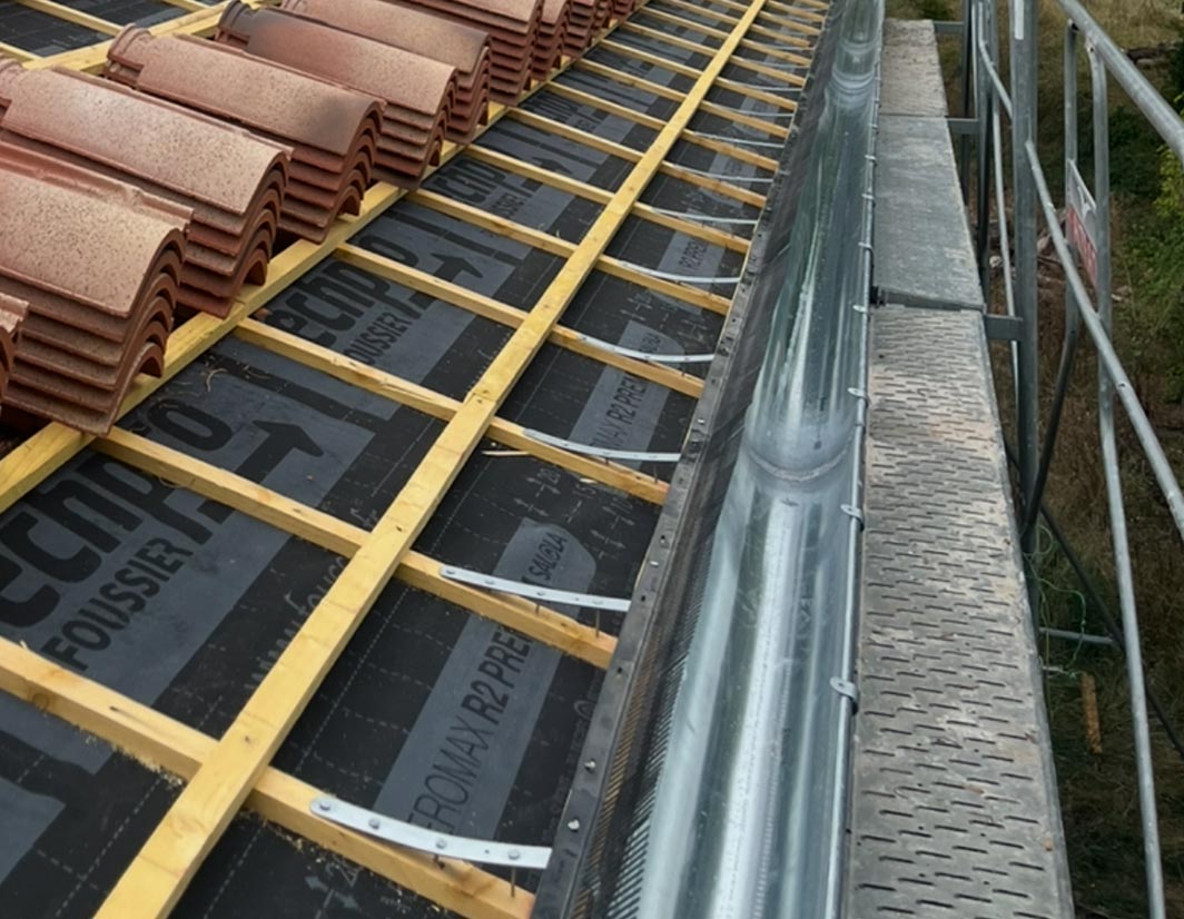 Photo d'une réfection de zinguerie, à Montastruc la Conseillère près de Toulouse